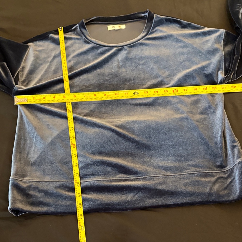 Madewell Elegant Navy Velvet/Velour Women's Crewneck Sweater Sweatshirt-M - Picture 9 of 11